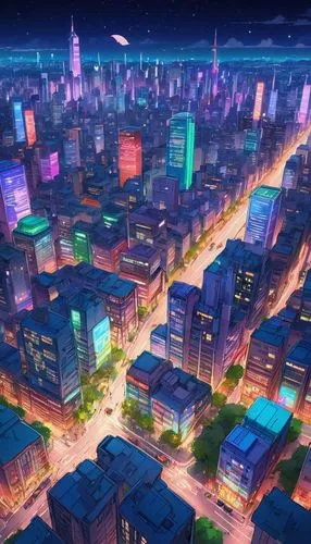 colorful city,tokyo city,city at night,taipei,city trans,shanghai,cityscape,taipei city,the city,business district,cities,nanjing,busan night scene,shinjuku,metropolis,fantasy city,evening city,downtown,city lights,downtown ulaanbaatar,Illustration,Japanese style,Japanese Style 03