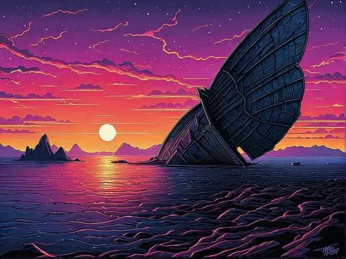 boat landscape,sailboat,sails,technodrome,sailing,sailboats,sail,sail boat,futuristic landscape,sail ship,horizon,shipwreck,sailing boat,perahu,polynesia,moebius,beautiful wallpaper,dune,purple landsc