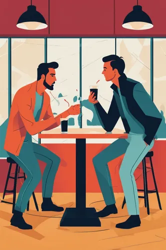 Set a tense moment at Davis Pub, where a heated argument between two strangers escalates into a physical altercation.,arm wrestling,connect competition,handshake icon,connectcompetition,conversation,a