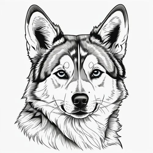 welsh cardigan corgi,dog line art,collie,telegram icon,dog illustration,canidae,Illustration,Japanese style,Japanese Style 21