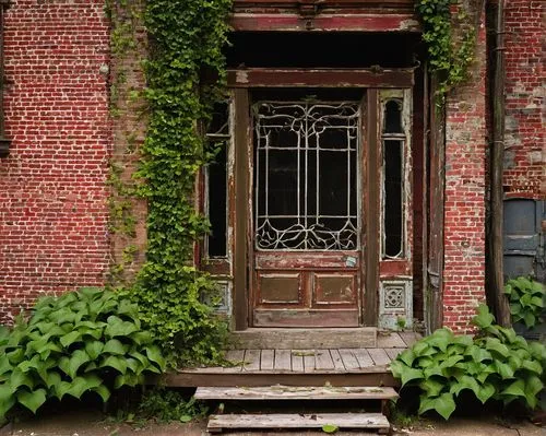 garden door,old door,old windows,front door,ivy frame,doorways,doorway,old window,iron door,window with shutters,row of windows,entryway,window with grille,the threshold of the house,abandoned building,window front,wooden windows,the door,front porch,old brick building,Art,Artistic Painting,Artistic Painting 02