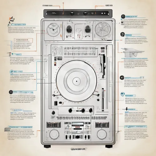 disk jockey,dj equipament,music system,disc jockey,retro turntable,sound system,ghetto blaster,cdj2000,boombox,vinyl player,the record machine,cdj,audio cassette,audiophile,cassette deck,audio equipment,record player,stereo system,turntable,microcassette,Unique,Design,Infographics