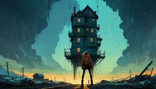 house silhouette,clocktower,transistor,houses silhouette,watch tower,lamplighter,clock tower,hanging houses,sci fiction illustration,archaia,skotnikov,watertower,fantasy city,lonely house,electric tower,witch's house,watchtower,citadels,forteresse,skyscraper town,Photography,General,Fantasy