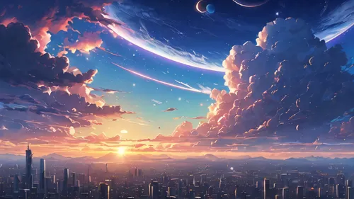 sky,futuristic landscape,skywatch,skyline,space art,skycraper,skyscape,sky city,star sky,skyflower,fantasy landscape,sky space concept,night sky,celestial,fantasy city,skies,dream world,the night sky,starscape,orchestral,Photography,General,Natural