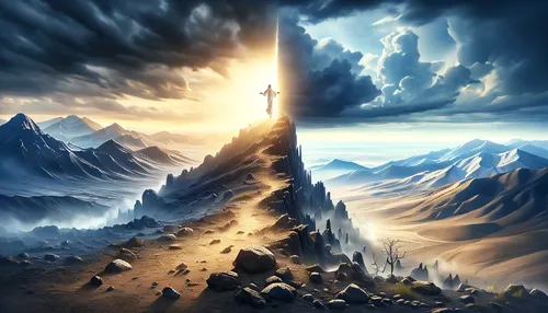 the pillar of light,heavenly ladder,fantasy picture,heaven gate,salt and light,the spirit of the mountains,photo manipulation,ascension,world digital painting,landscape background,photomanipulation,be