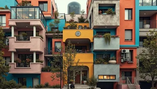 colorful facade,an apartment,apartment building,apartment block,apartments,balconies,barcelona,mexico city,apartment complex,blocks of houses,apartment house,kimmelman,scampia,istanbul,multistorey,colorful city,bcn,tehran,apartment blocks,urban design