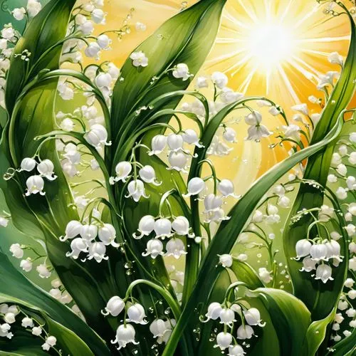 lilly of the valley,lily of the valley,spring leaf background,flowers png,muguet,flower background,Illustration,Retro,Retro 13