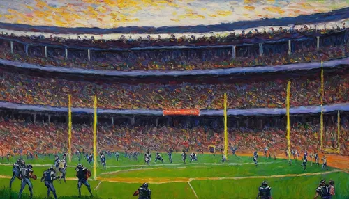 oil on canvas,football field,orlovsky,stadium falcon,fedex field,sports wall,kraft,eight-man football,nfl,playing field,death valley,cobb,sidelines,football stadium,athletic field,oil chalk,six-man football,gridiron football,nada3,oil painting on canvas,Art,Artistic Painting,Artistic Painting 04