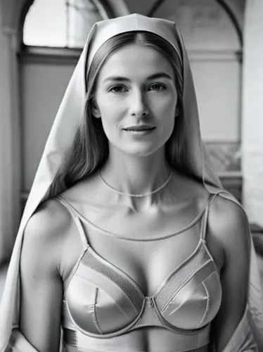 nunsense,brooke shields,nun,clergywoman,veruschka,vintage angel,Photography,Black and white photography,Black and White Photography 06