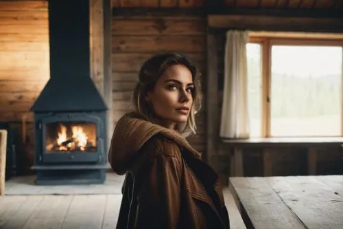 fireplace,fireplaces,hygge,fireside,fire place,warm and cozy,wood stove,scandinavian style,vintage woman,log fire,woman portrait,young woman,wood-burning stove,wood fire,romantic portrait,warmth,woman