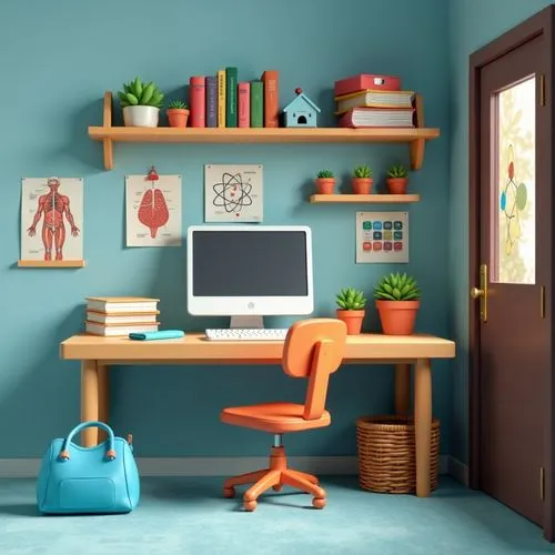 doctor's room,consulting room,blur office background,creative office,office desk,kids room