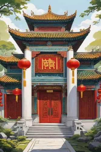 hall of supreme harmony,qibao,summer palace,qingcheng,asian architecture,tianxia,wulin,qingxi,baoqing,dojo,ninjago,victory gate,sanxia,lanfang,dacheng,baoding,shifeng,khenin,guangning,shizhong,Illustration,Japanese style,Japanese Style 06