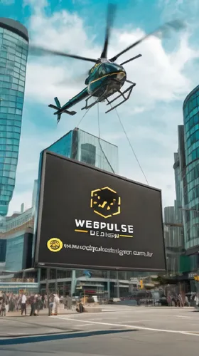 a large sign with a helicopter over it,airbus helicopters,digital advertising,webjet,eurocopter,advertising vehicle,brand sign