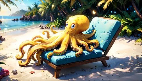 cephalopod,kraken,fun octopus,under sea,squid game,cephalopods,squid game card,cg artwork,squid rings,octopus,game illustration,game art,island residents,calamari,sea-life,monkey island,3d render,tentacles,concept art,summer background,Anime,Anime,Cartoon