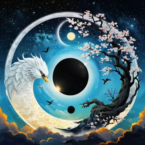 yinyang,moon and star background,amaterasu,yin yang,taoism,pangu,yin and yang,sun and moon,shunju,okami,moon and star,mid-autumn festival,sun moon,imagawa,tatsujin,seimei,moon phase,taoist,karasu,dalixia,Illustration,Children,Children 05