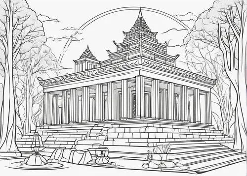 coloring page,line-art,lineart,greek temple,artemis temple,line drawing,mono-line line art,coloring pages,candi rara jonggrang,ancient greek temple,white temple,stone pagoda,line art,mortuary temple,halloween line art,temple,mono line art,hall of supreme harmony,office line art,buddhist temple,Illustration,Black and White,Black and White 04