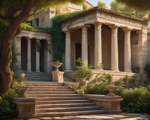 panagora,artemis temple,greek temple,temple of diana,artena,house with caryatids,pillars,apolloni,tempio,capitolium,ancient rome,acropolis,walhalla,roman temple,ancient city,ancient house,metapontum,artemisia,pompeii,caesonia,Conceptual Art,Fantasy,Fantasy 15