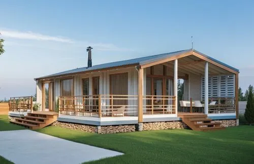 some stairs lead up to the upper level of a small cabin type building,deckhouse,wooden decking,weatherboard,inverted cottage,landscape designers sydney,landscape design sydney,Photography,General,Real