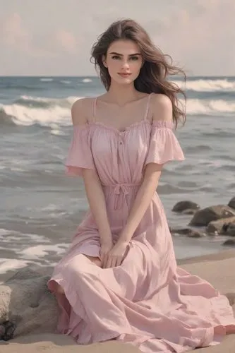 beach background,pink beach,girl in a long dress,margairaz,sand rose,seoige,dusky pink,blumarine,beren,tropico,clove pink,margaery,malibu,habanera,girl on the dune,by the sea,the sea maid,enchanting,princess sofia,porcelain doll,Digital Art,Line Art