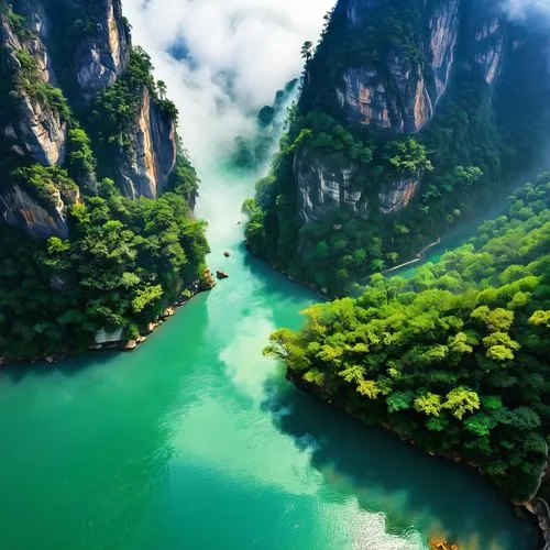 shaoming,green waterfall,river landscape,green trees with water,nature wallpaper,zhangjiajie,guizhou,zhangjiagang,yangtze,huangshan,green water,green wallpaper,danube gorge,emerald sea,wuyi,green landscape,tianchi,vietnam,nature background,guilin,Conceptual Art,Sci-Fi,Sci-Fi 23