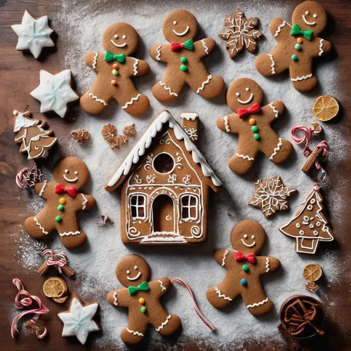 In a magical gingerbread house, gingerbread men come to life and embark on an adventure to find the perfect Christmas cookie recipe.,gingerbread people,gingerbread cookies,christmas gingerbread,ginger