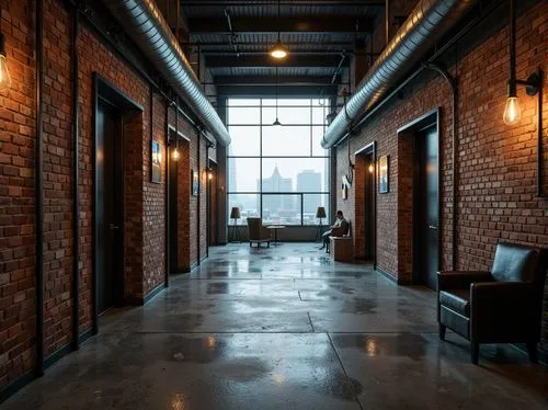 hallway,lofts,loft,hallway space,corridors,corridor,red brick,loading dock,lobby,foyer,entryway,factory hall,penthouses,walkway,basement,redbrick,red bricks,warehouse,offices,conference room