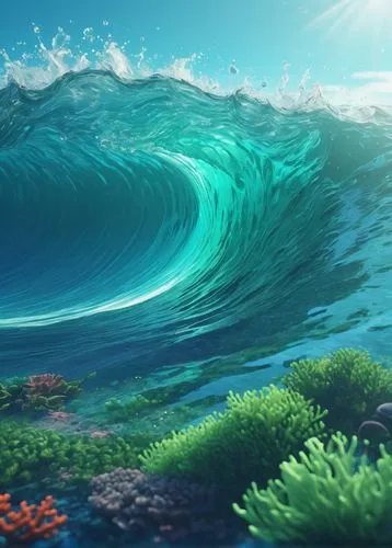 ocean background,ocean waves,underwater background,mermaid scales background,ocean,ocean underwater,water waves,underwater landscape,tidal wave,sea,mermaid background,seawater,sea water splash,waves,tropical sea,emerald sea,ocean floor,coral swirl,cartoon video game background,big wave,Conceptual Art,Fantasy,Fantasy 19