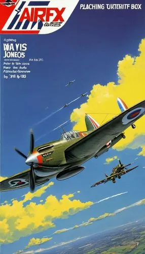 Show me an "AIRFIX"  plastic model box with the cover box art drawing or a  WW II aircraft,airfix,seafires,fairey,warbirds,usaaf,luftwaffe,magazine cover,ufx,warbird,13 august 1961,cd cover,affymax,na