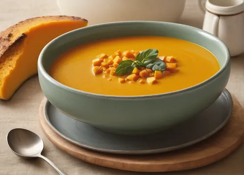 pumpkin soup,carrot and red lentil soup,cream of pumpkin soup,lentil soup,corn chowder,vegetable soup,corn crab soup,potage,soup bowl,dal,bisque,ezogelin soup,soup,locro,hokkaido pumpkin,potatoes with pumpkin,sopa de mondongo,miso,potato soup,velouté sauce,Art,Artistic Painting,Artistic Painting 48