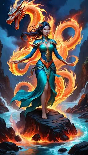 flame spirit,inara,fire siren,fire background,fiery,dancing flames,firedrake,firedancer,azula,fire and water,fire angel,dragon fire,pillar of fire,amaterasu,flame of fire,lina,jaya,elementals,zarina,huiraatira,Illustration,Realistic Fantasy,Realistic Fantasy 01