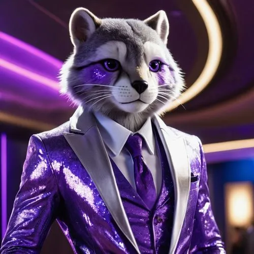 wildcatting,murgatroyd,starfox,suiter,suiting,suit,suiters,catterson,suit of spades,miqdad,kittner,racoon,debonair,robicheaux,tuxedoes,bubastis,sergei,the suit,silvermane,purple background,Photography,General,Realistic