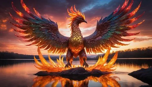 uniphoenix,phoenixes,pheonix,firebird,phenix,firedrake,Illustration,Realistic Fantasy,Realistic Fantasy 02