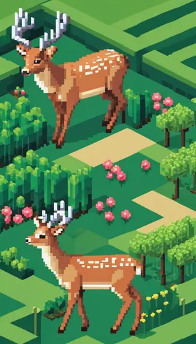 deer illustration,deers,pixel art,deer,dotted deer,spotted deer,fawns,deer drawing,deer with cub,fawn,forest animals,forager,antelopes,european deer,hare field,safari,pixel cells,game illustration,white-tailed deer,seed cow carnation,Unique,Pixel,Pixel 01