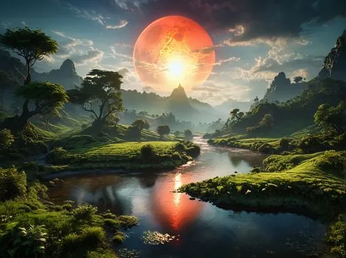 fantasy landscape,fantasy picture,landscape background,nature background,full hd wallpaper,mushroom landscape,alien planet,3d fantasy,3d background,karst landscape,alien world,nature wallpaper,cartoon video game background,fantasy art,nature landscape,an island far away landscape,futuristic landscape,beautiful landscape,virtual landscape,fairy world,Photography,General,Fantasy