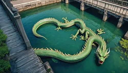 dragon bridge,dragon boat,alligators,alligator sculpture,alligator lake,crocodile,painted dragon,gatorland,crocodile park,green python,serpent,alligator sleeping,alligator,crocodiles,acid lake,dragon of earth,dragon,south american alligators,green water,albino alligator,Photography,General,Realistic