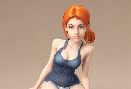 3d figure,nami,3d model,one-piece swimsuit,anime 3d,female doll,game figure,girl sitting,pin-up girl,doll figure,kotobukiya,3d rendered,figurine,leotard,pinup girl,3d modeling,3d render,pin up girl,redhead doll,sculpt