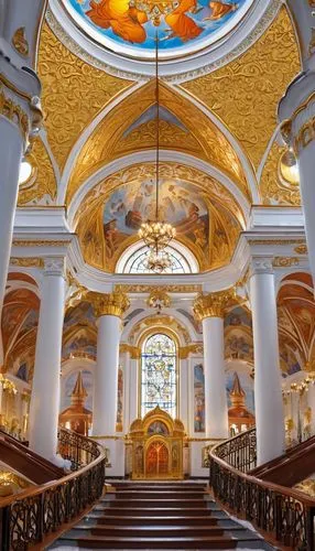 Russian Orthodox Church, grandeur, onion-shaped domes, golden crosses, intricate stone carvings, ornate frescoes, vibrant icons, red brick walls, white marble columns, ornamental arches, grand entranc