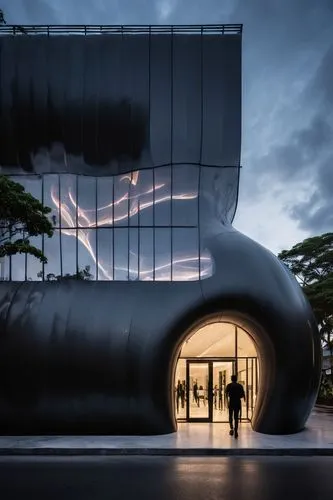 futuristic art museum,futuristic architecture,cube house,singapore,art gallery,niemeyer,Illustration,Black and White,Black and White 33