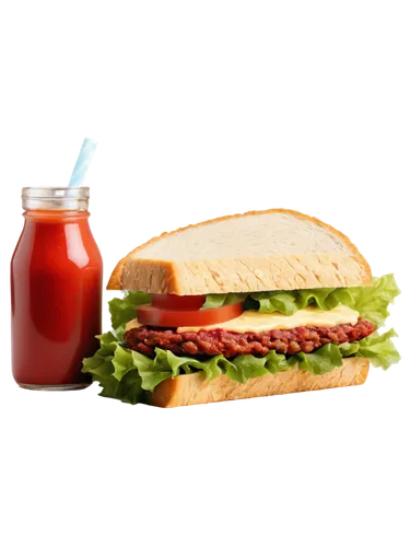 Delicious sandwich, fresh ingredients, crispy bread, juicy meat, melted cheese, lettuce, tomato, mayonnaise, ketchup, diagonal composition, shallow depth of field, soft natural light, appetizing color