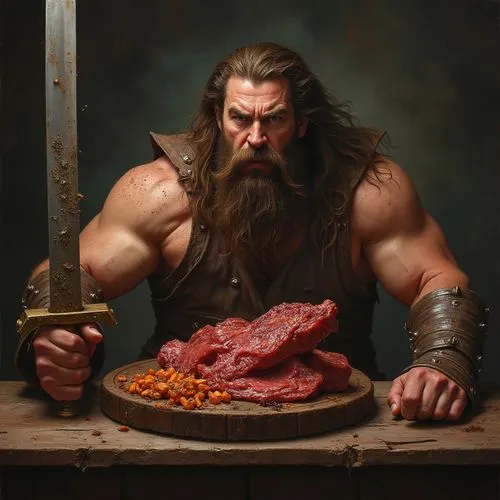 dwarf cookin,stoick,barbarian,gotrek,thorin,khal