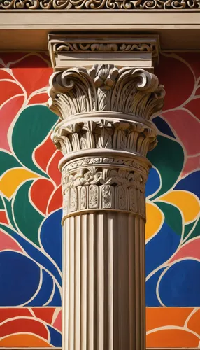 corinthian order,art deco ornament,architectural detail,doric columns,art nouveau design,spanish tile,entablature,art nouveau,classical architecture,columns,decorative element,pillars,column,stucco ceiling,morris column,circular ornament,floral ornament,art deco,pillar,mouldings,Art,Artistic Painting,Artistic Painting 40