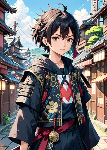 sensoji,sanshin,asagiri,wuchang,nikko,yamada's rice fields,anime japanese clothing,samurai,kinomichi,kamameshi,yi sun sin,togra,honzen-ryōri,komatsuna,mukimono,swordsman,takuan,nori,geomungo,tsukemono,Anime,Anime,Traditional