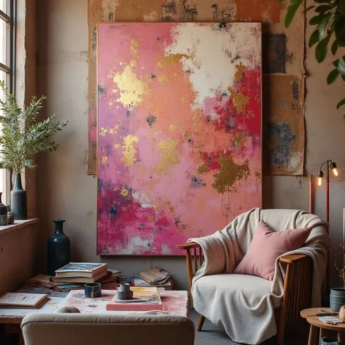 gold-pink earthy colors,fromental,gournay,flower painting,flower wall en,abstract painting,anthropologie,bohemian art,interior decor,sitting room,peony pink,floral composition,marble painting,modern decor,floral with cappuccino,living room,interior design,contemporary decor,livingroom,boho art,Photography,General,Realistic