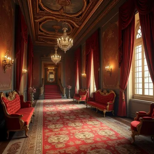 royal interior,victorian room,parlor,ornate room,entrance hall,chateau margaux,highclere castle,ritzau,danish room,villa cortine palace,sitting room,hallway,anteroom,foyer,wade rooms,interior decor,enfilade,ballroom,furnishings,antechamber,Photography,General,Realistic