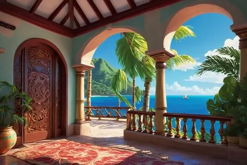 mustique,tropical house,caribbean,holiday villa,front porch,the caribbean,palmilla,porch,belize,verandah,ocean view,curacao,alcove,tropical island,verandahs,entryway,balcony,breezeway,carribean,beautiful home,Illustration,Black and White,Black and White 08