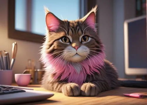 pink cat,cartoon cat,the pink panter,cute cat,murgatroyd,tonks,cat kawaii,kittenish,cat vector,cat image,cat cartoon,pinker,drawing cat,pink paper,furgal,copycatting,animator,illustrator,cute cartoon character,tabby cat,Conceptual Art,Fantasy,Fantasy 17