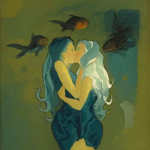 mermaids,amantes,etam,tangye,naiads,girl with a dolphin,Art,Classical Oil Painting,Classical Oil Painting 14