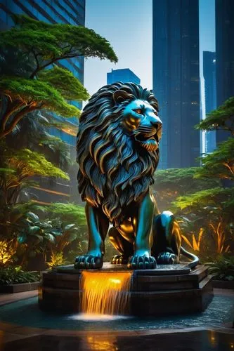 lion fountain,singapura,goldlion,mgm,dubai fountain,rotana,taikoo,singapore,city fountain,kuala lumpur,dhabi,erawan,lion,harimau,dubia,lion capital,chengdu,merlion,jaguares,lion head,Illustration,Japanese style,Japanese Style 12