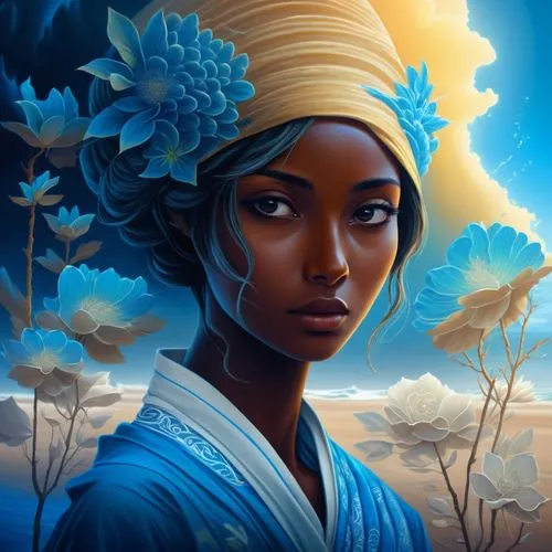 oshun,african woman,african american woman,nzinga,umoja,african art,Illustration,Realistic Fantasy,Realistic Fantasy 25