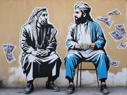 Write a realistic dialogue between two Iraqi dinar gurus, sharing their insights and strategies for maximizing returns.,street artists,tehran,moroccan currency,afghanistan,streetart,orientalism,street